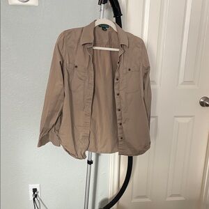 Ralph Lauren Men's Casual Button-Down Shirt in Light Tan